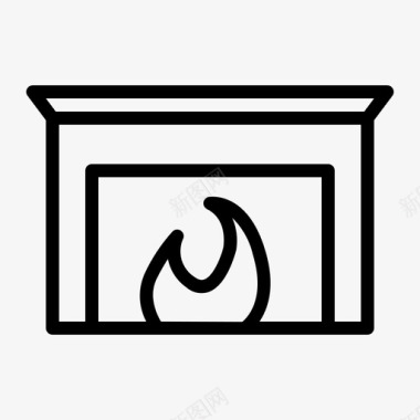 壁炉暖气室内图标图标