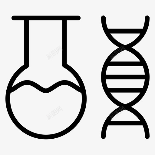 生物化学烧杯化学过程图标svg_新图网 https://ixintu.com 25个科学线图标 dna 化学过程 烧杯 物理化学过程 生物化学 科学