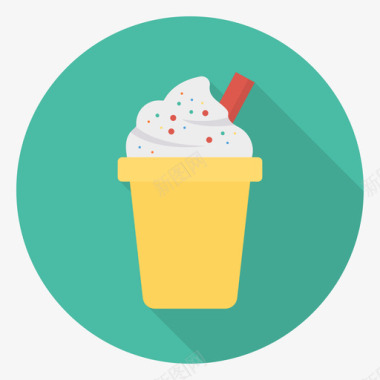 冰淇淋杯食品和饮料30圆形图标图标