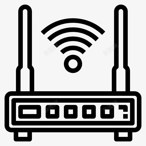 路由器电子设备16线性图标svg_新图网 https://ixintu.com 电子设备 线性 路由器