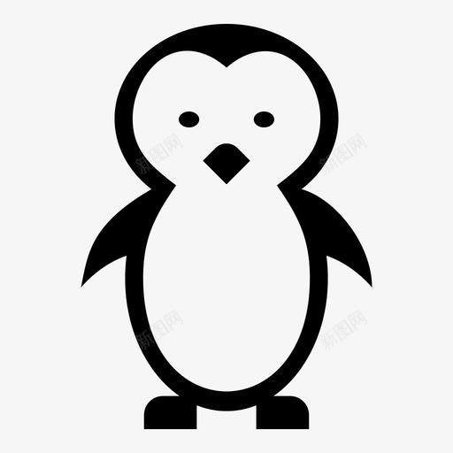 企鹅动物鸟图标svg_新图网 https://ixintu.com 企鹅 动物 极地 雪地