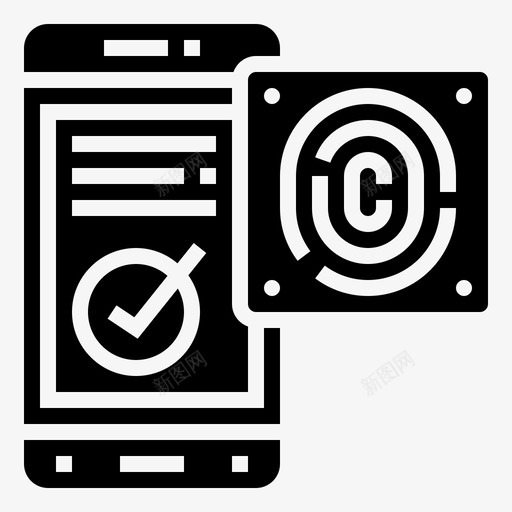 指纹识别数字银行5字形图标svg_新图网 https://ixintu.com 字形 指纹识别 数字银行5