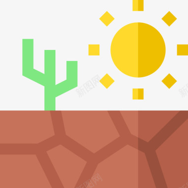 干燥沙漠24平坦图标图标