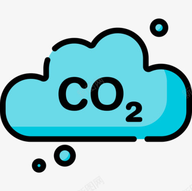 二氧化碳气候变化17线性颜色图标图标