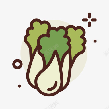 小白菜蔬菜1原色图标图标