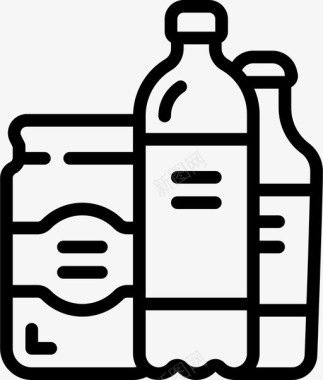 瓶子塑料制品2线性图标图标
