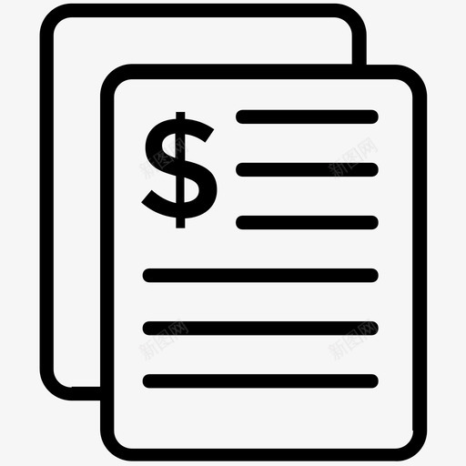 财务报告账单发票图标svg_新图网 https://ixintu.com fintech元素行图标 付款凭证 发票 财务报告 账单