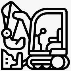 小型挖掘机小型反铲施工图标高清图片