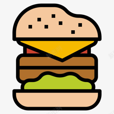 汉堡快餐94原色图标图标