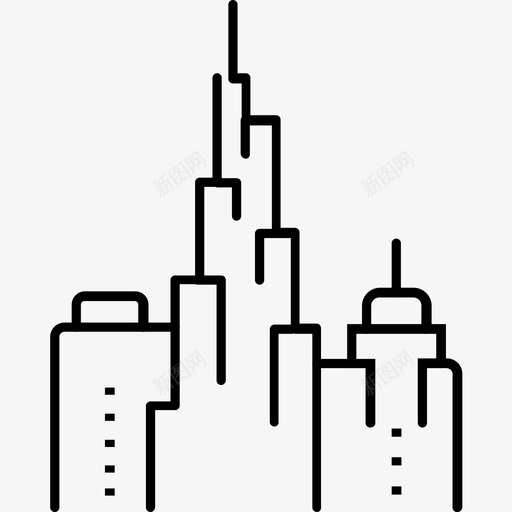 迪拜塔哈利法塔建筑图标svg_新图网 https://ixintu.com 哈利 地标 建筑 法塔 迪拜塔 阿联酋