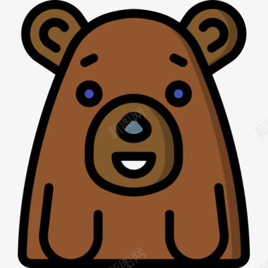 熊可爱的图标6线性颜色图标