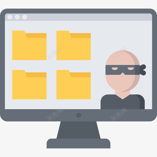 小偷数据保护32扁平图标svg_新图网 https://ixintu.com 保护 小偷 扁平 数据