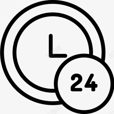 时钟电子商务92线性图标图标