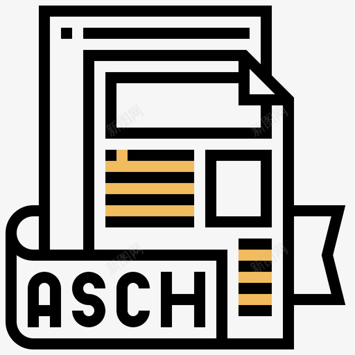 Ascii文件和文档25黄色阴影图标svg_新图网 https://ixintu.com Ascii 数字码表 文件 文档 阴影 黄色