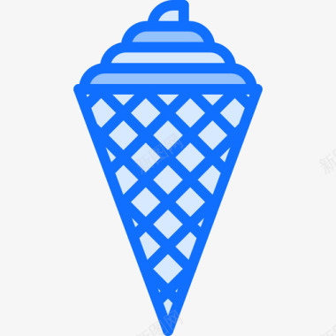 冰淇淋筒冰淇淋28蓝色图标图标