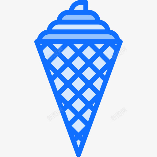 冰淇淋筒冰淇淋28蓝色图标svg_新图网 https://ixintu.com 冰淇淋 蓝色