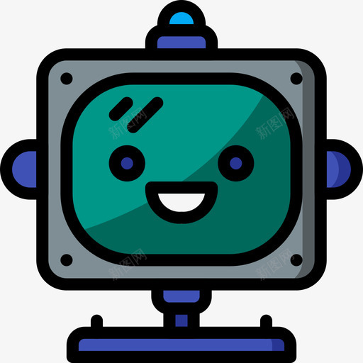 机器人可爱的图标6线性颜色svg_新图网 https://ixintu.com 可爱 图标 机器人 爱的 线性 颜色