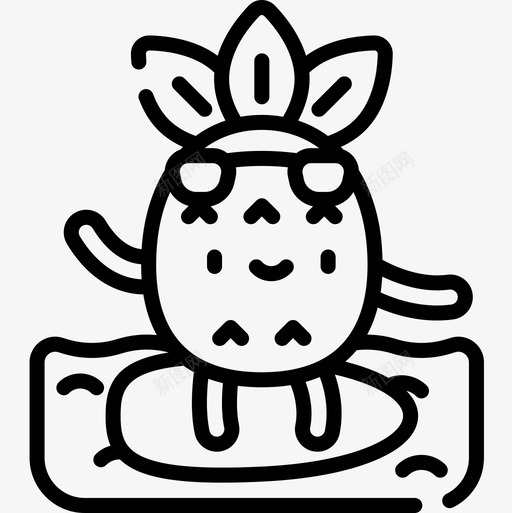 冲浪菠萝性格直线型图标svg_新图网 https://ixintu.com 冲浪 性格 直线 线型 菠萝