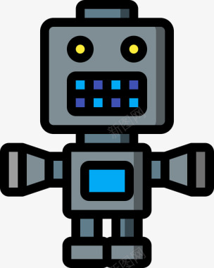 机器人恐怖秀1线性颜色图标图标