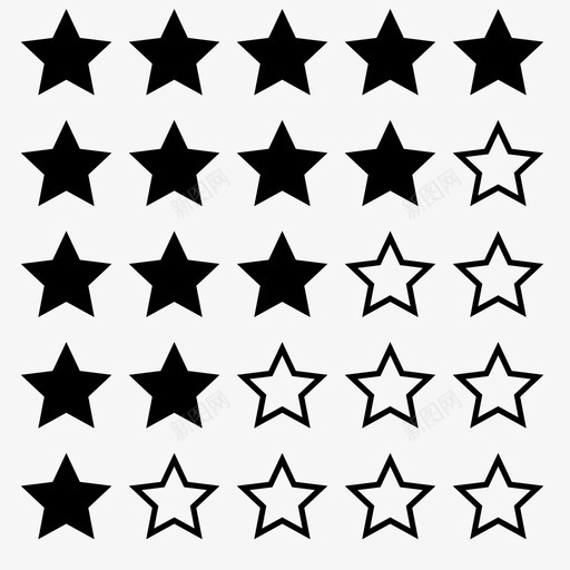 5星评级调查5星级评级调查评估图标svg_新图网 https://ixintu.com 星级 评估 评级 调查
