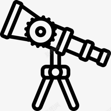 望远镜蒸汽朋克直线型图标图标