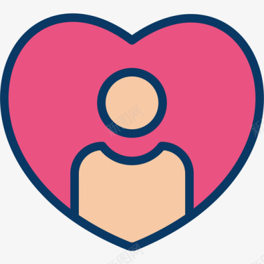 心脏慈善54线性颜色图标图标