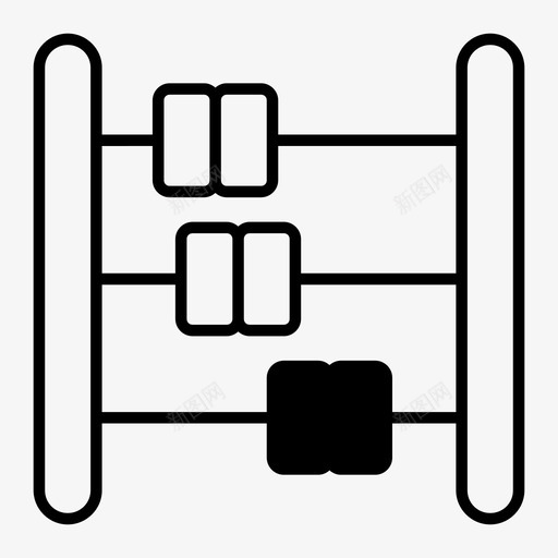 算盘珠子计算器图标svg_新图网 https://ixintu.com 数学 珠子 算盘 装置 计数 计算器