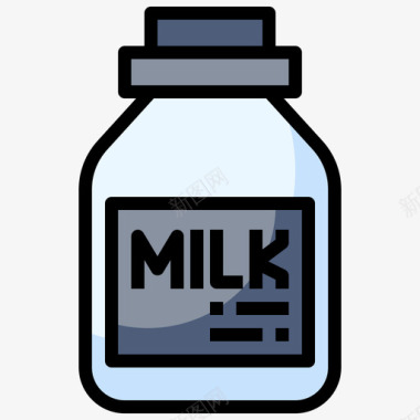 牛奶农业83线性颜色图标图标