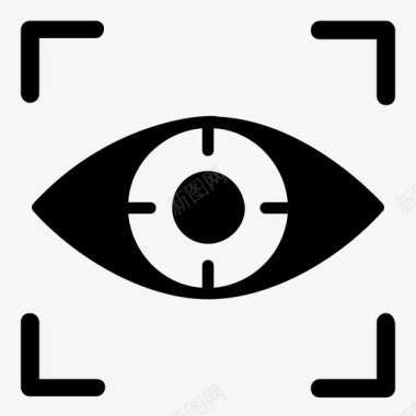 聚焦监测焦点监控向量眼监测图标图标