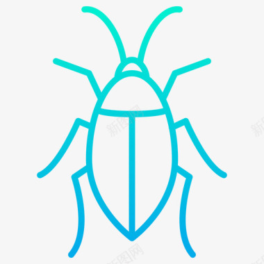蟑螂昆虫32梯度图标图标