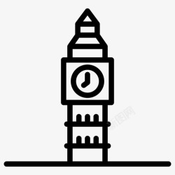 伦敦钟塔墙大本钟塔钟楼大本钟图标高清图片