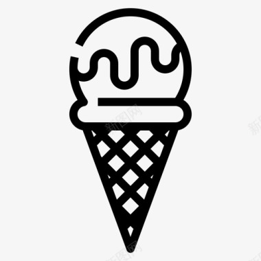 冰淇淋冰淇淋34直线型图标图标