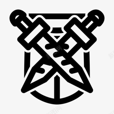 剑与盾王国中世纪图标图标