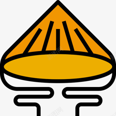 帽子中国50线颜色图标图标