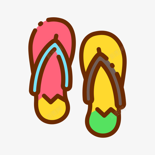 凉鞋波西米亚风格17线性颜色图标svg_新图网 https://ixintu.com 凉鞋 波西 米亚 线性 颜色 风格