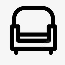 单座单座扶手椅家具图标高清图片