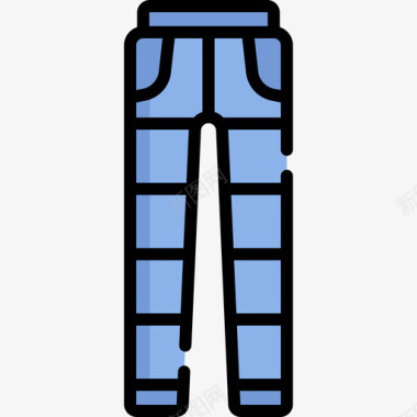牛仔裤冬装和配件13线性颜色图标图标