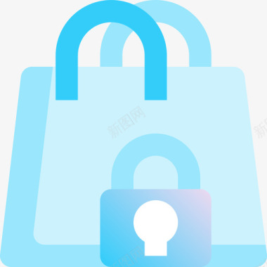 购物袋网络安全35蓝色图标图标