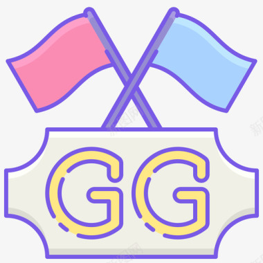 Gg运动2线性颜色图标图标