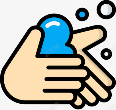 洗手水15线性颜色图标图标
