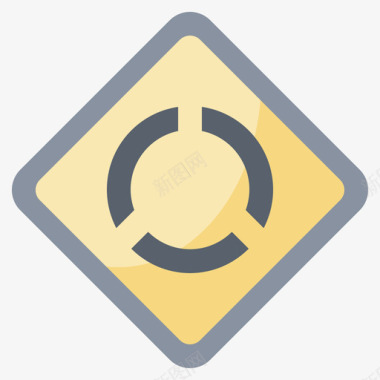 环形交叉口交通标志31平坦图标图标