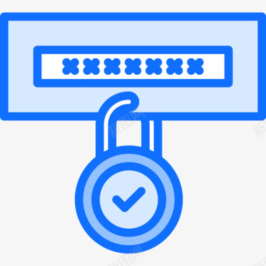 密码数据保护34蓝色图标图标