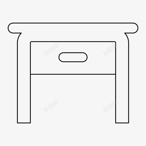 书桌装饰家具图标svg_新图网 https://ixintu.com 书桌 办公室 家具 桌子 细线 装饰