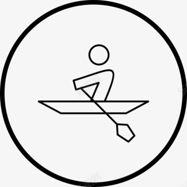 划船人船海盗图标图标