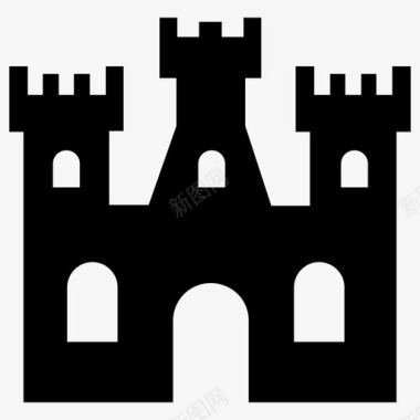 童话城堡平房豪宅图标图标