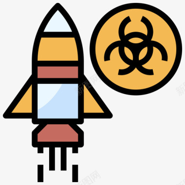 生物武器科学134线性颜色图标图标