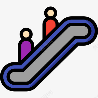 96号机场自动扶梯线形颜色图标图标