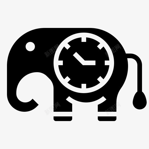 时钟闹钟可爱图标svg_新图网 https://ixintu.com 可爱 大象 幼儿园 时钟 时间 闹钟