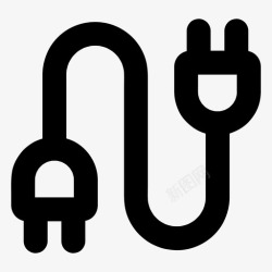 电子电源线拔出电源线连接器电子图标高清图片