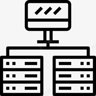 计算机大数据30线性图标图标